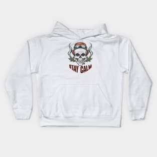 Chill Vibes, Stay Calm Skull Kids Hoodie